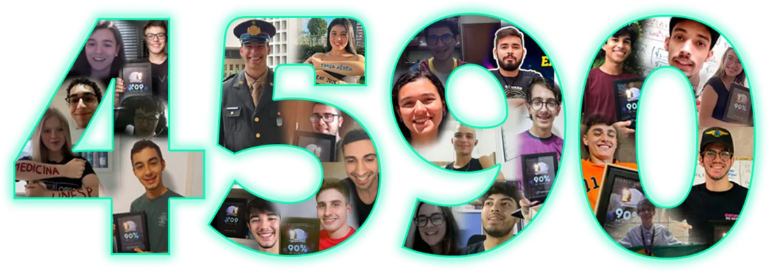Mais de 4.590 avaliações 5 estrelas no Google — número formado por fotos de alunos
