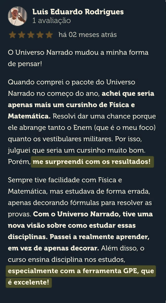Avaliação no Google