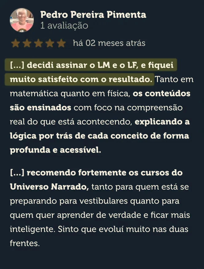 Avaliação no Google