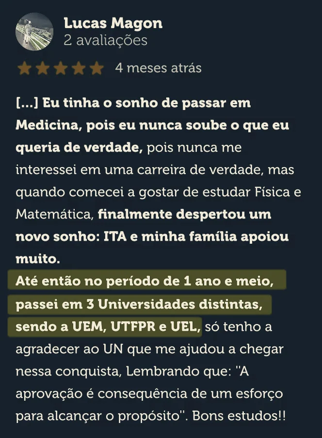 Avaliação no Google