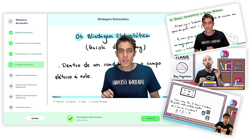 Interface das aulas do Universo Narrado