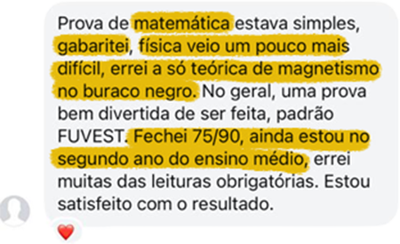 Print de conversa no Instagram