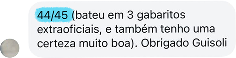 Print de conversa no Instagram