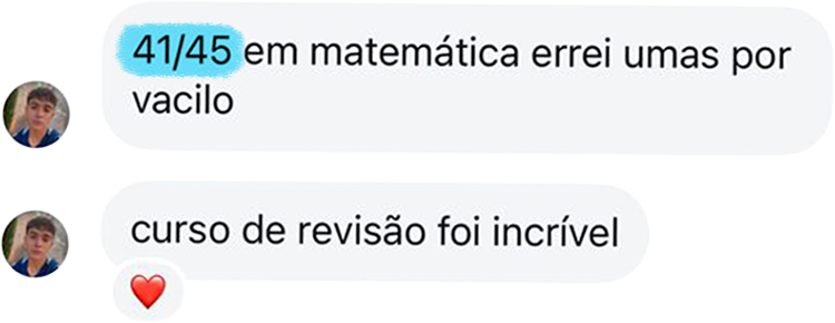 Print de conversa no Instagram