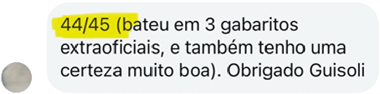 Print de conversa no Instagram