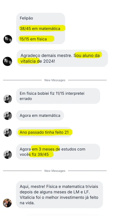 Depoimento de aluno aprovado