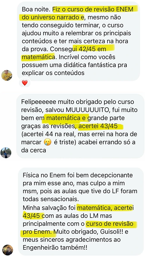 Depoimento de aluno 1